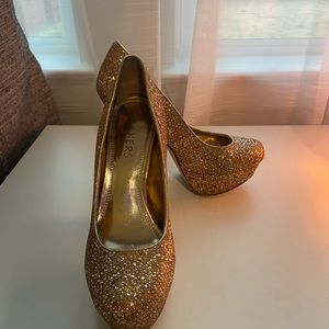Gold Baker Pumps